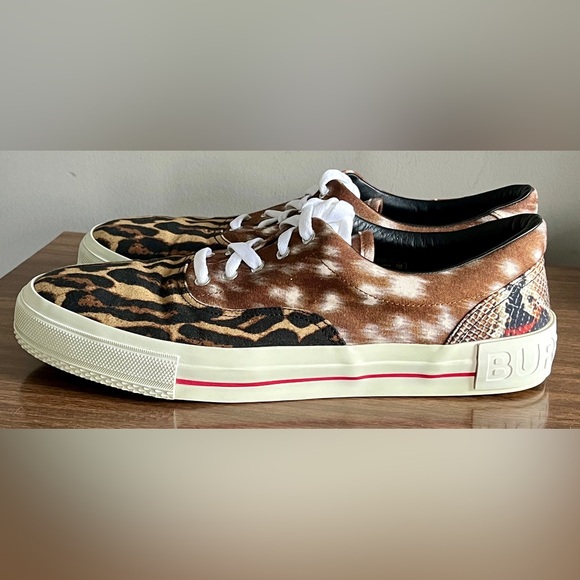 Burberry Men's Leopard Print Sneakers - Picture 4 of 8